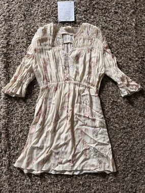 Caballero Sample Cream Floral Mini Dress |
Boho Peasant Style | size S